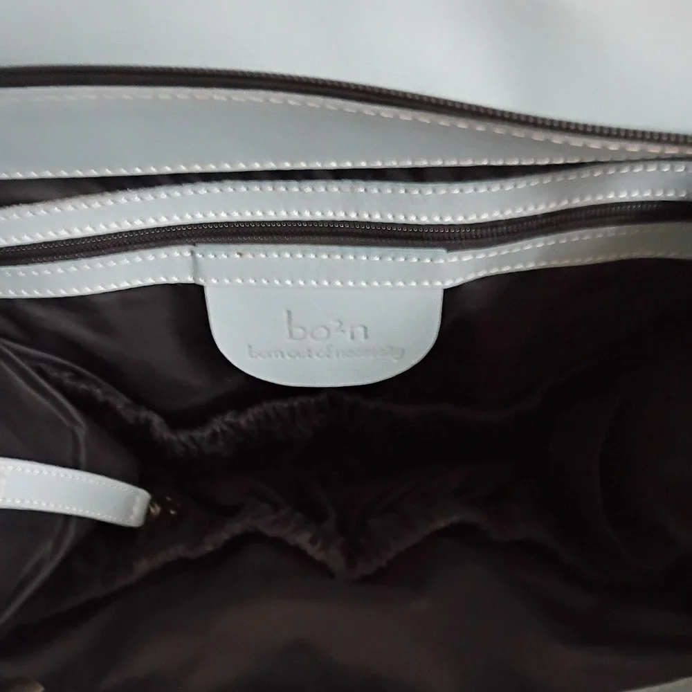 Black & Blue Leather Insulated Diaper Bag Made By Bo2n baby